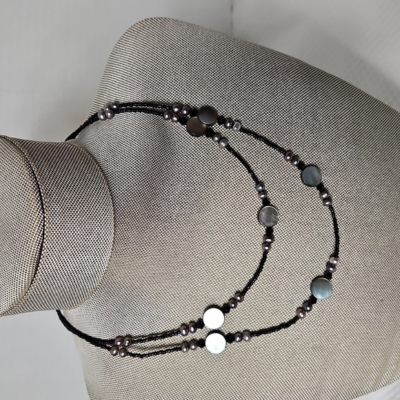 LIA SOPHIA DAYBREAK GENUINE MOTHER OF PEARLNECKLACE 16" TO 19" - Picture 1 of 6